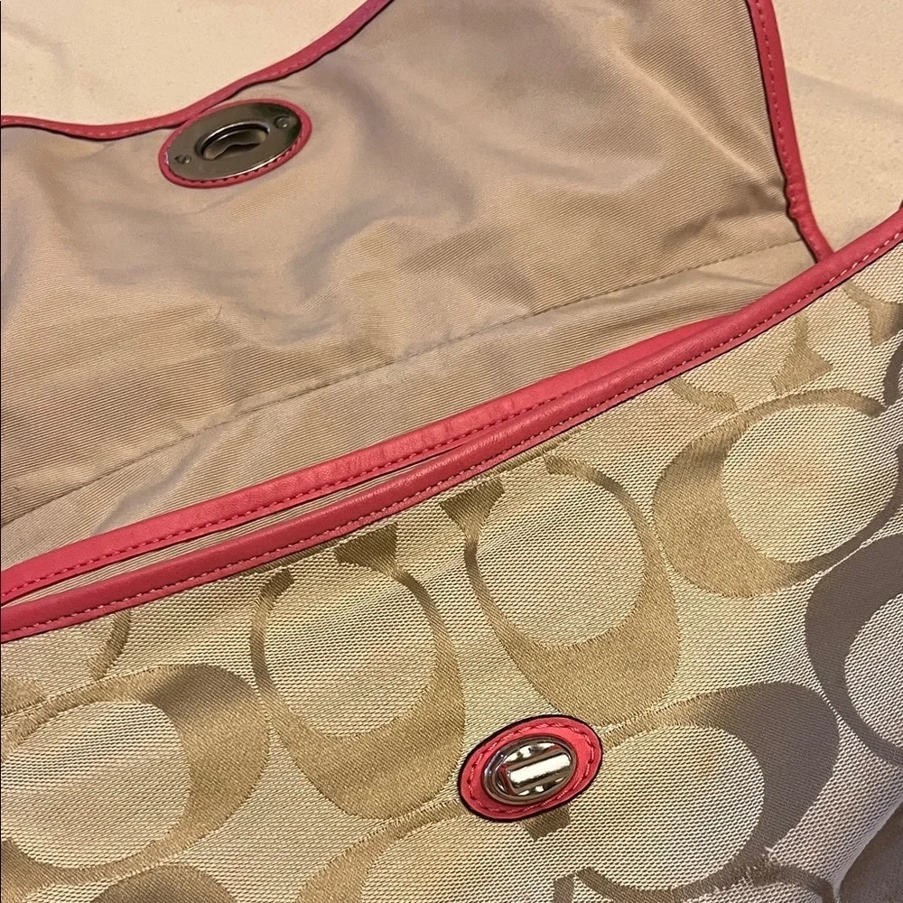 Coach Beige and Pink Crossbody Bag